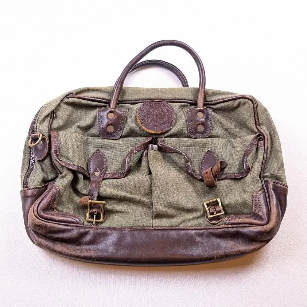 Duluth Pack Freelance Messenger Bag Breifcase Faded Green Distressed Canvas Bag
